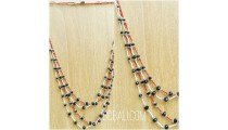 two color crystal beads necklaces layer bali